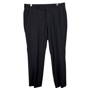 John Varvatos Men's Wool Slacks Flat Front Straight Leg Dark Gray Size 33 NWOT